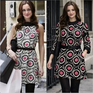 Milly Silk Pinwheel Bow Print Dress – As Seen on Gossip Girl Blair Waldorf